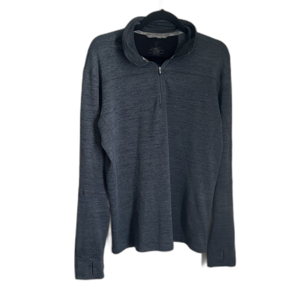 Men's Kuhl Quarter Zip Gray Long Sleeve Pullover Size Large Outdoors Moutains